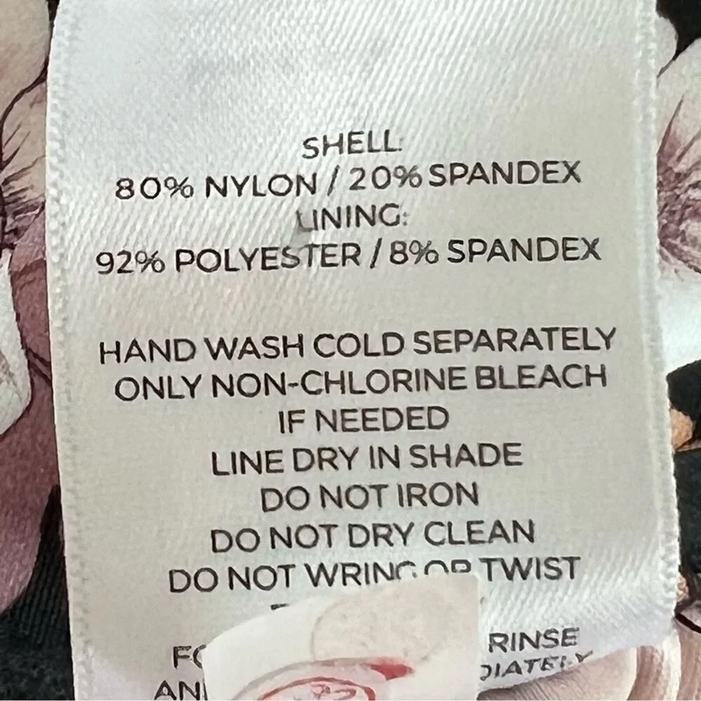 Shade and Shore Black Floral Halter Keyhole Bandeau One Piece Swimsuit
